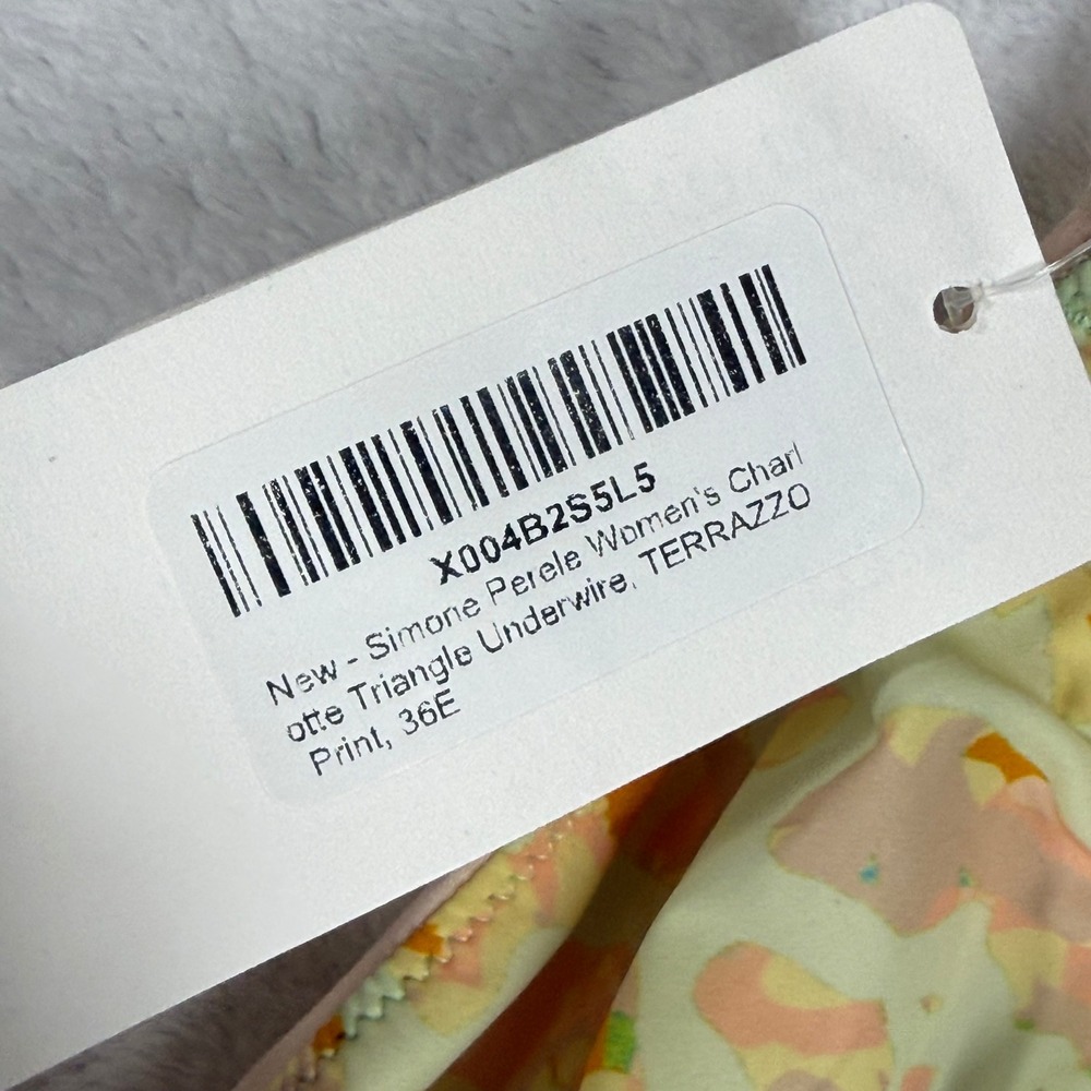 Simone Perele Charlotte Triangle Underwire Bra Terrazzo Print 36E 1B5350 NEW - Picture 3 of 11